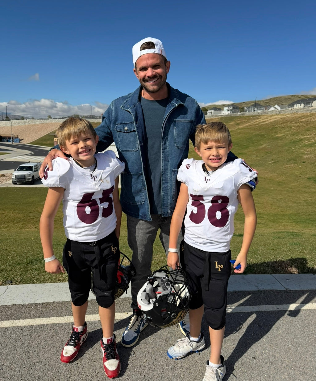 Raleigh with sons — football