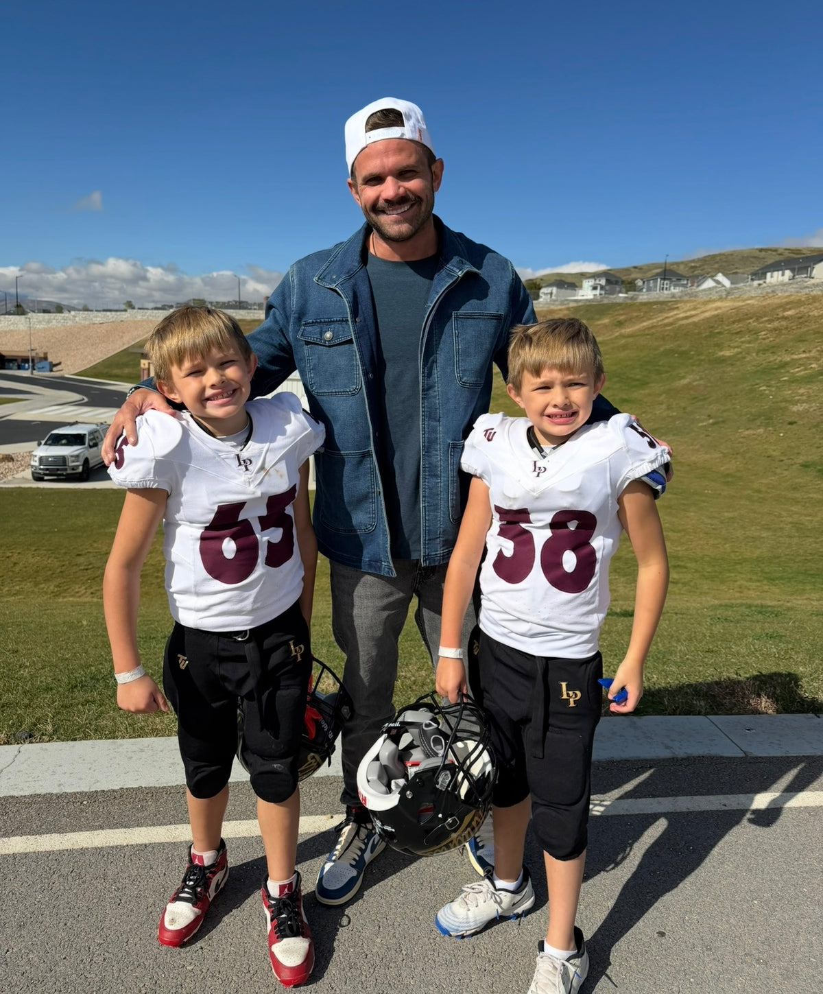 Raleigh with sons — football